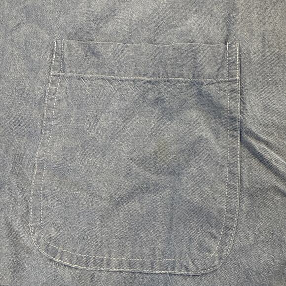 Vintage Chaps Ralph Lauren Chambray Shirt Size Large Blue Denim Light 90s Cotton - Picture 4 of 7